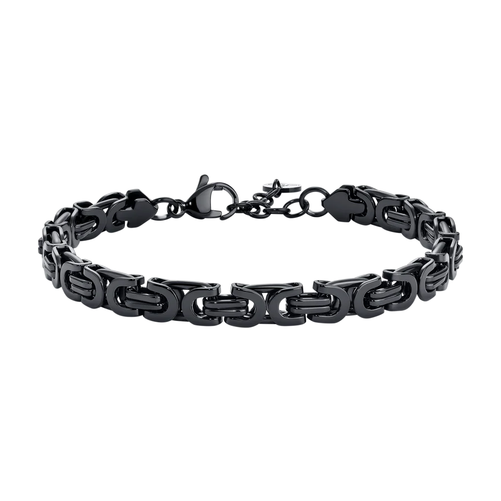 BRACCIALE UOMO IN ACCIAIO IP NERO
