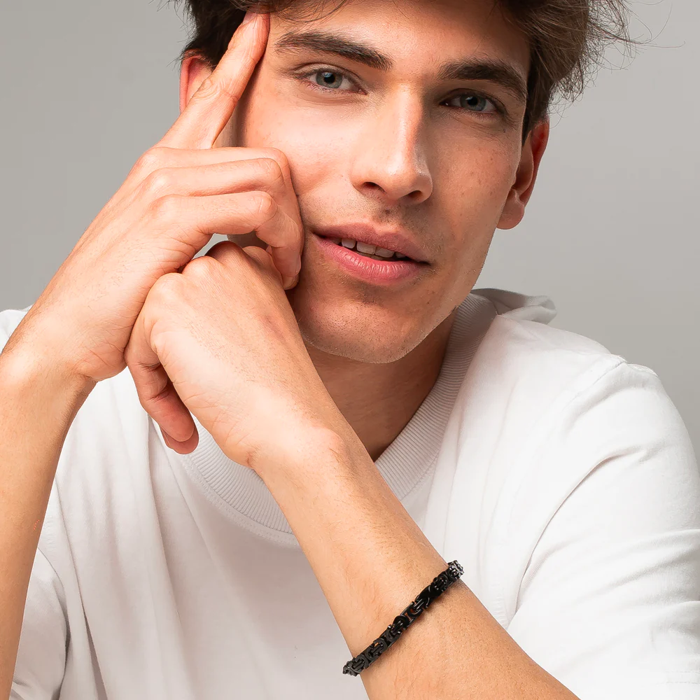 BRACCIALE UOMO IN ACCIAIO IP NERO - Image 3