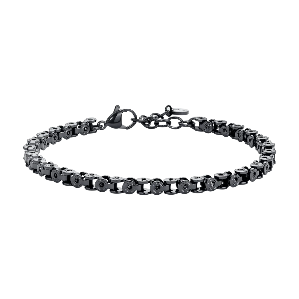 BRACCIALE UOMO IN ACCIAIO IP NERO