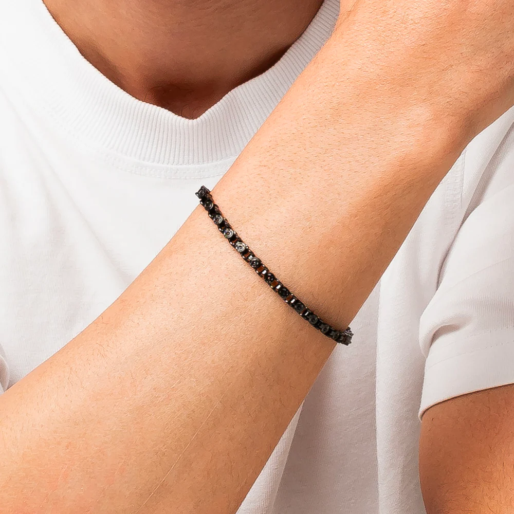 BRACCIALE UOMO IN ACCIAIO IP NERO - Image 2