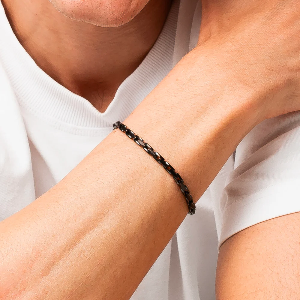 BRACCIALE UOMO IN ACCIAIO IP NERO - Image 2