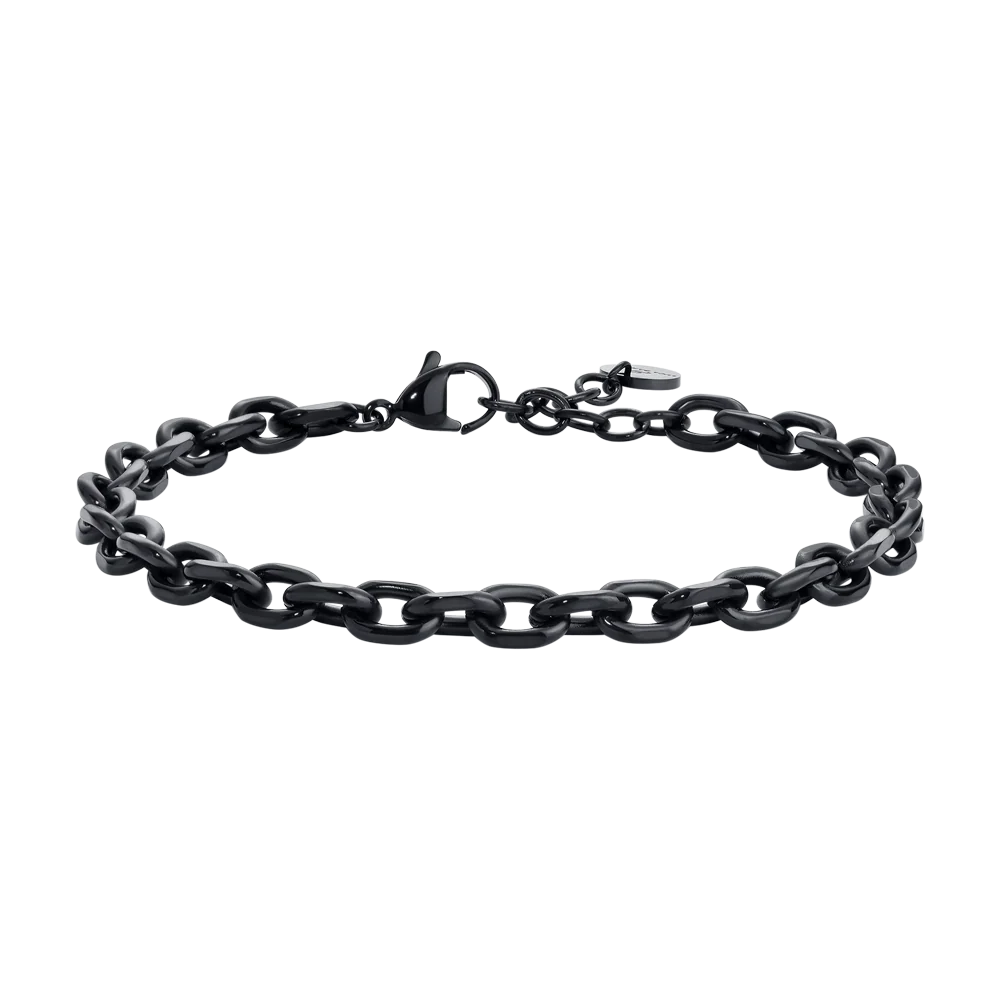 BRACCIALE UOMO IN ACCIAIO IP NERO