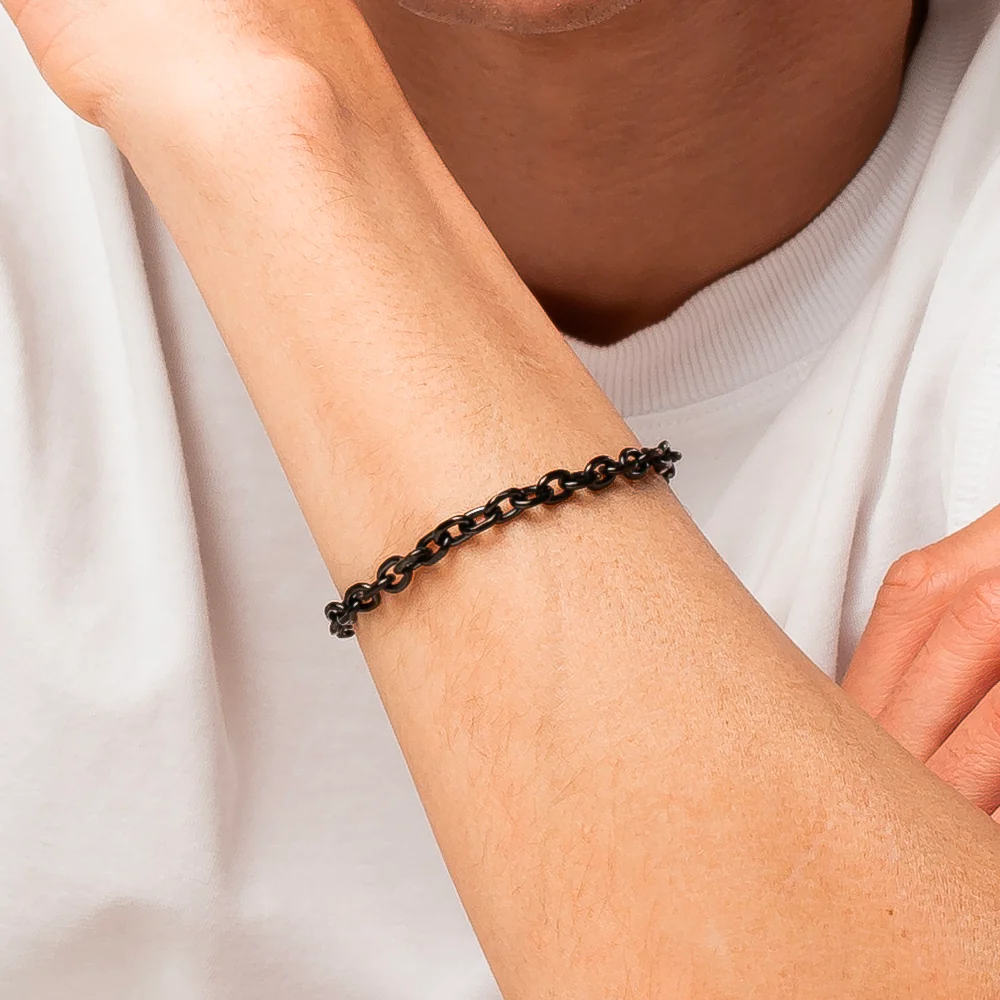 BRACCIALE UOMO IN ACCIAIO IP NERO - Image 2