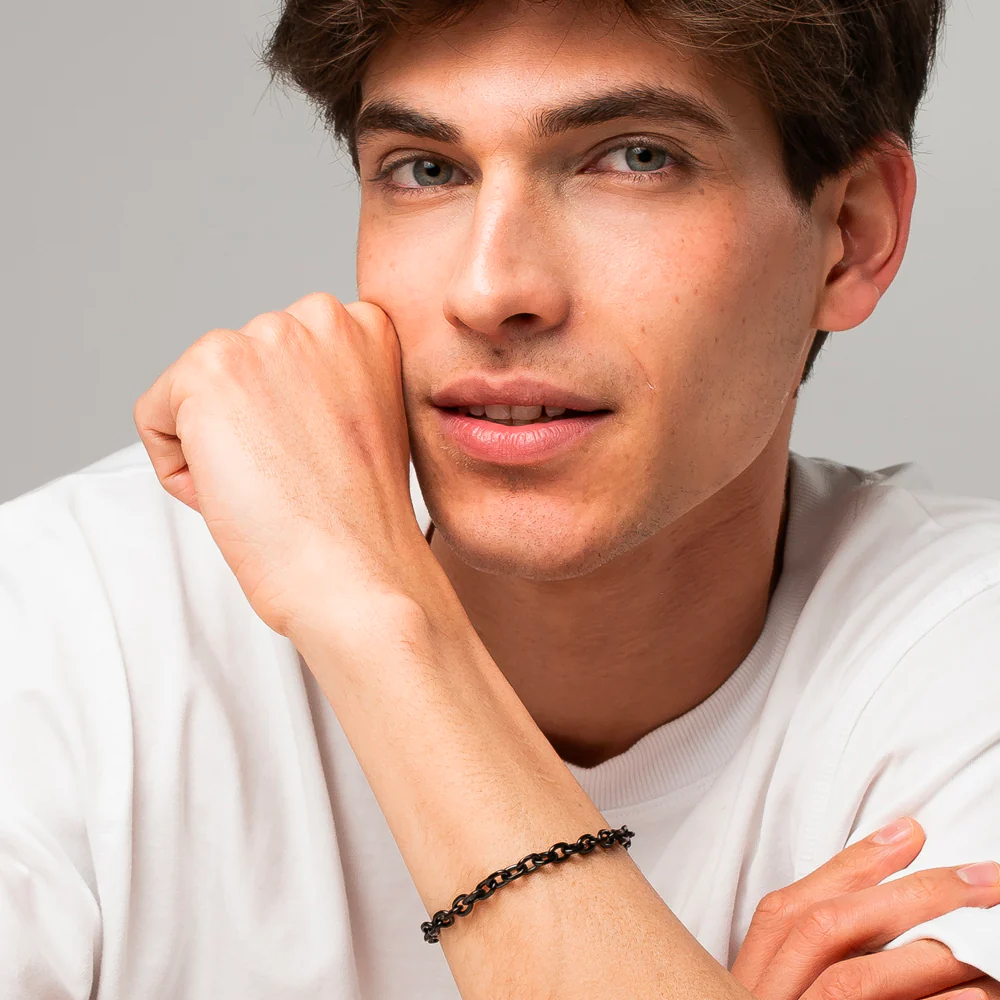 BRACCIALE UOMO IN ACCIAIO IP NERO - Image 3