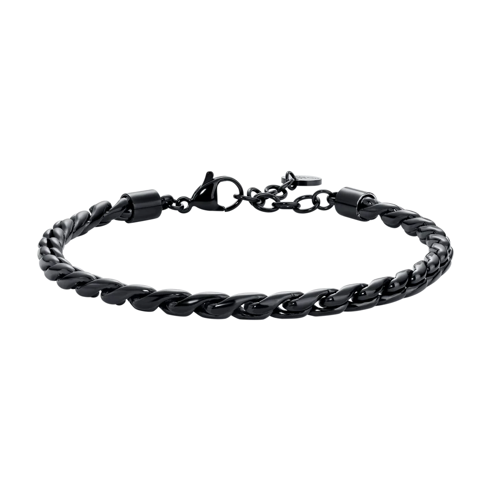 BRACCIALE UOMO IN ACCIAIO IP NERO