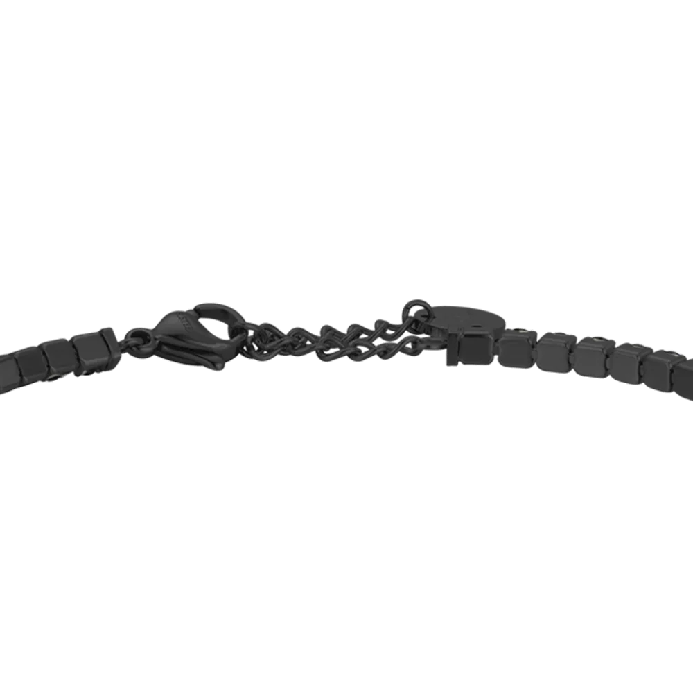 BRACCIALE UOMO IN ACCIAIO IP NERO CON CRISTALLI NERI - Image 3