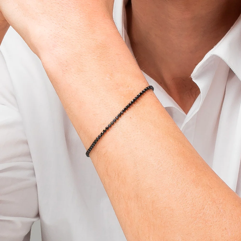 BRACCIALE UOMO IN ACCIAIO IP NERO CON ZIRCONI NERI - Image 2