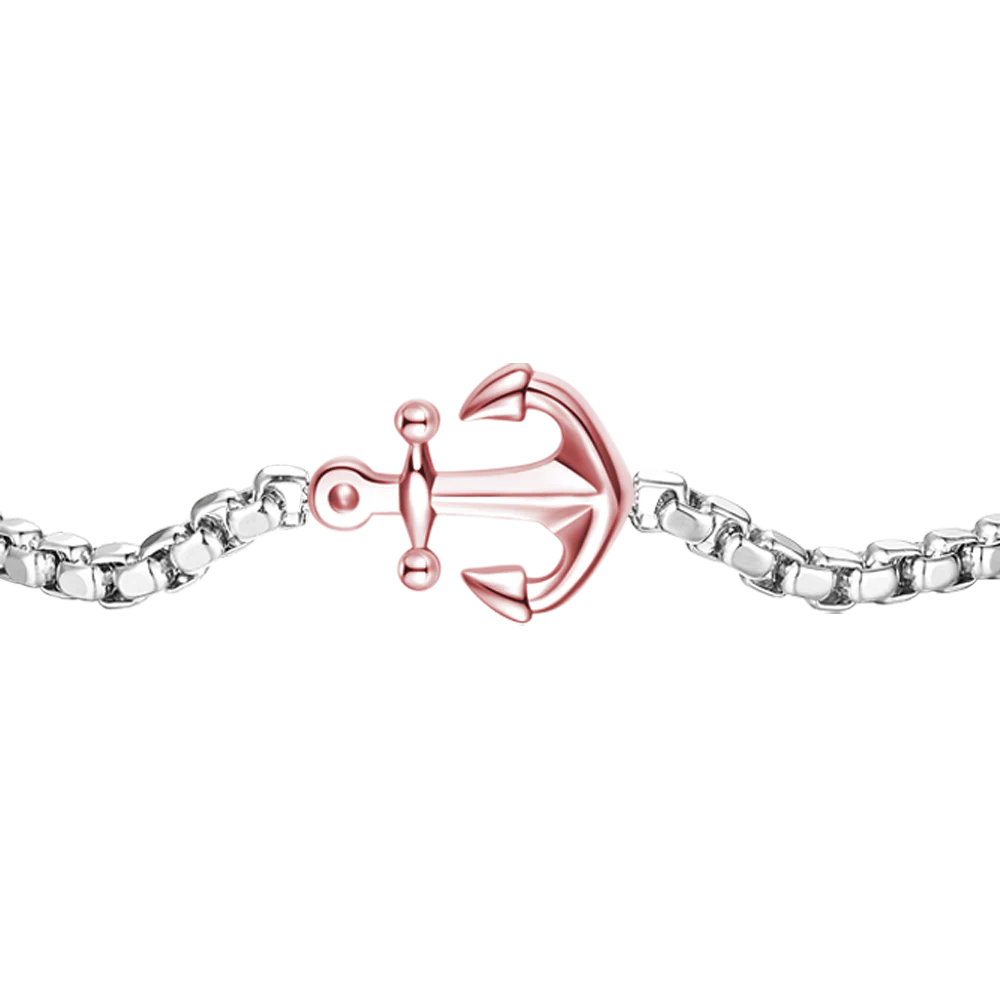 BRACCIALE UOMO IN ACCIAIO IP ROSE CON ANCORA - Image 4