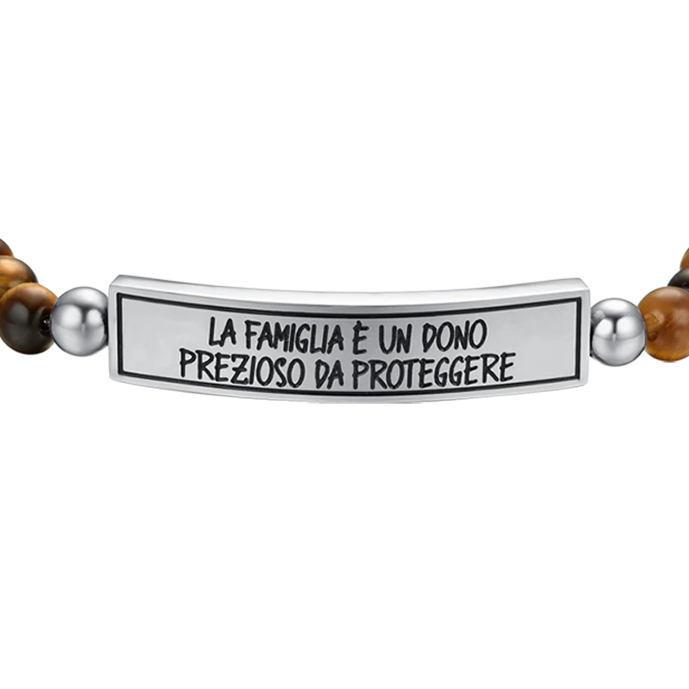 BRACCIALE UOMO IN ACCIAIO LA FAMIGLIA È UN DONO PREZIOSO DA PROTEGGERE - Image 4