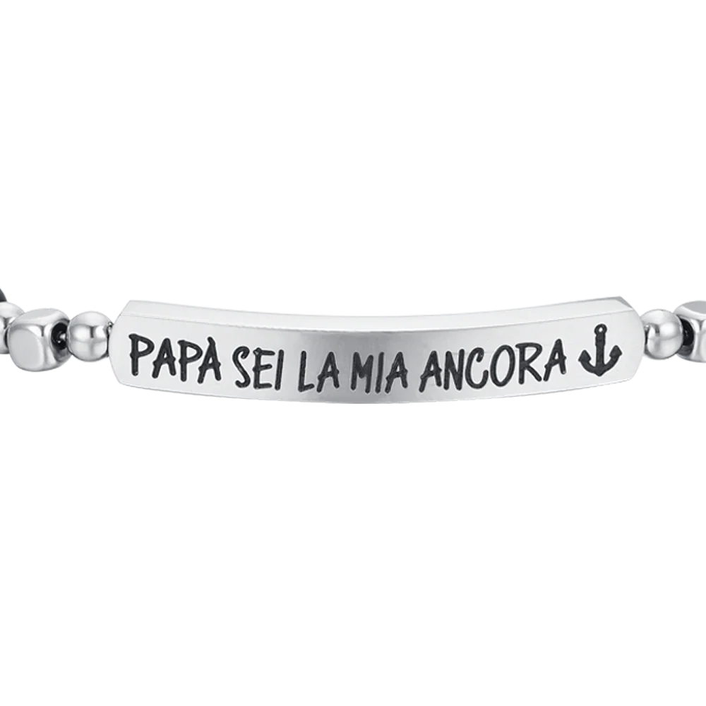 BRACCIALE UOMO IN ACCIAIO PAPA' SEI LA MIA ANCORA - Image 4