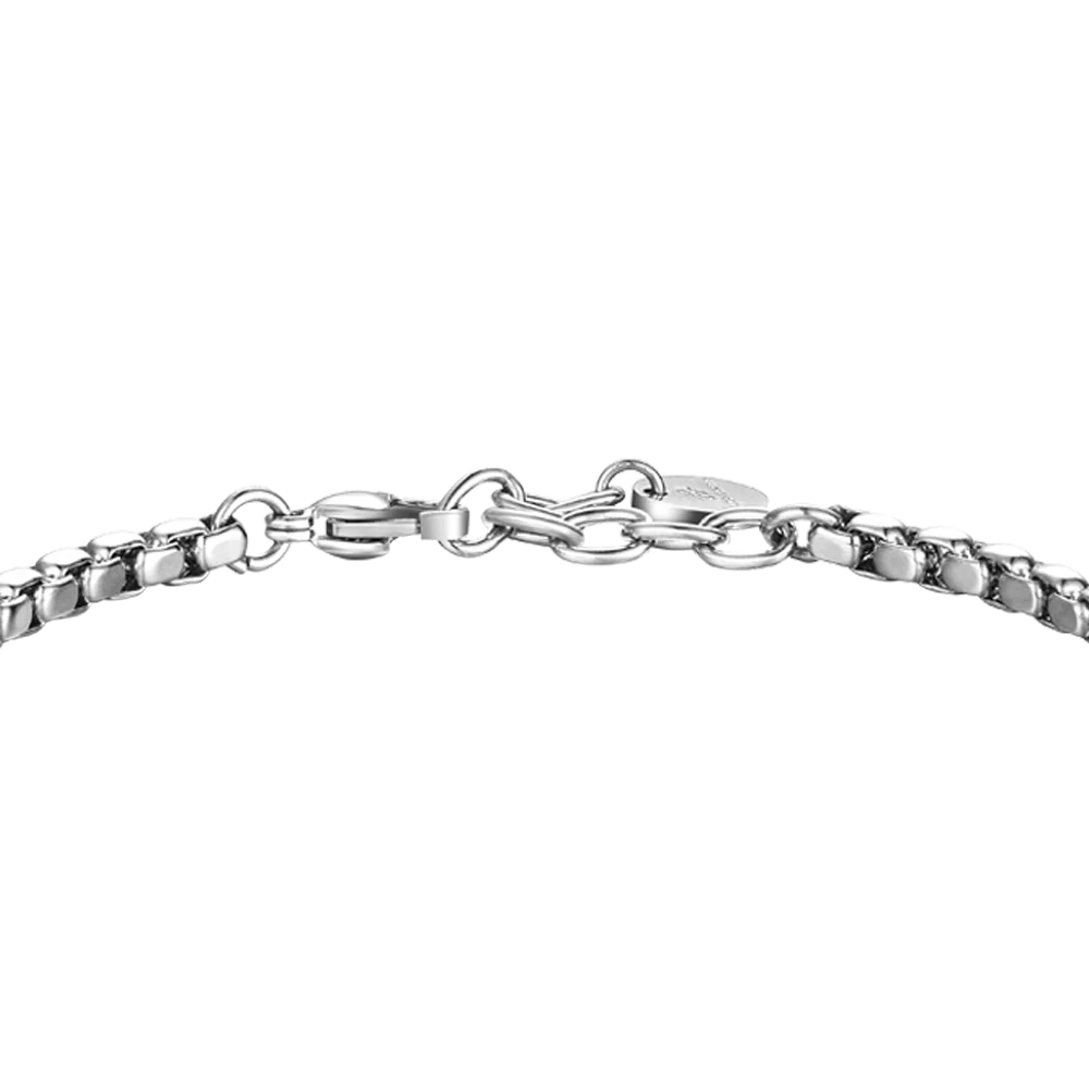 BRACCIALE UOMO IN ACCIAIO, PIASTRA CON ELEMENTO IP BLU - Image 5