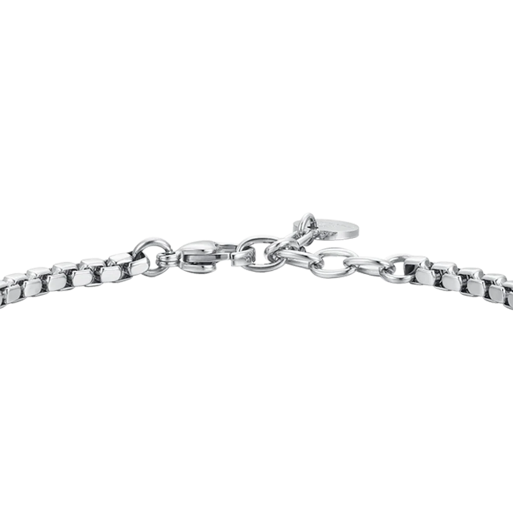 BRACCIALE UOMO IN ACCIAIO PIASTRA E ZIRCONI BLU - Image 5