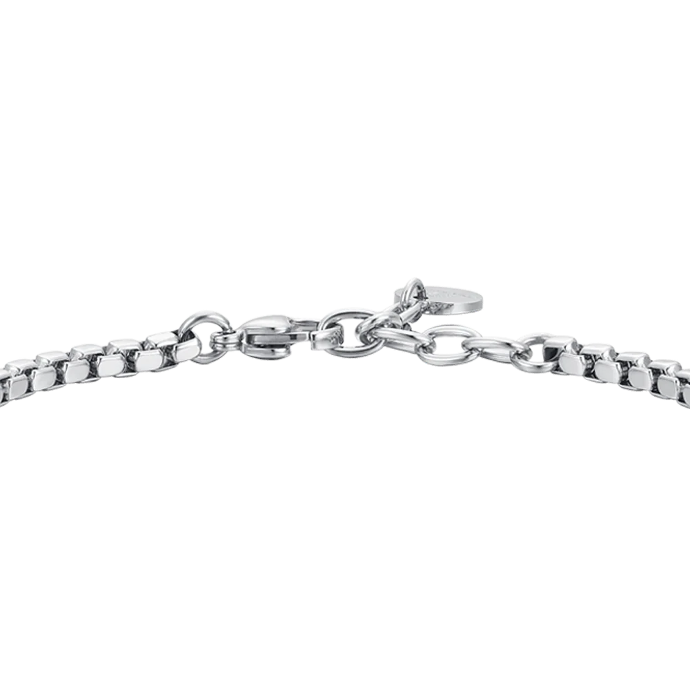 BRACCIALE UOMO IN ACCIAIO PIASTRA E ZIRCONI NERI - Image 5