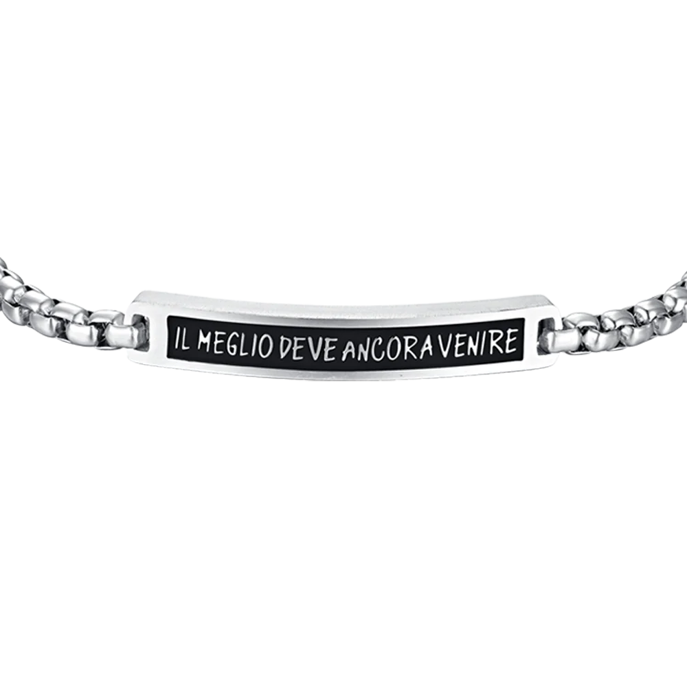 BRACCIALE UOMO IN ACCIAIO PIASTRA IL MEGLIO DEVE ANCORA VENIRE - Image 4