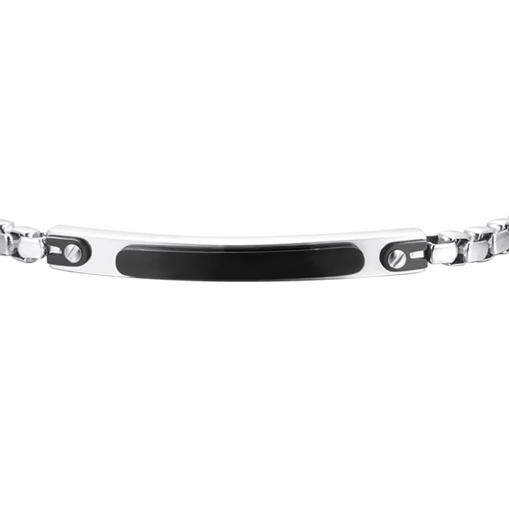BRACCIALE UOMO IN ACCIAIO PIASTRA IP BLACK - Image 4