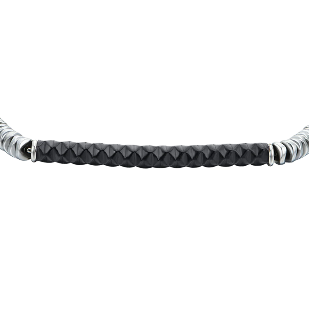 BRACCIALE UOMO IN ACCIAIO PIASTRA IP NERO - Image 4