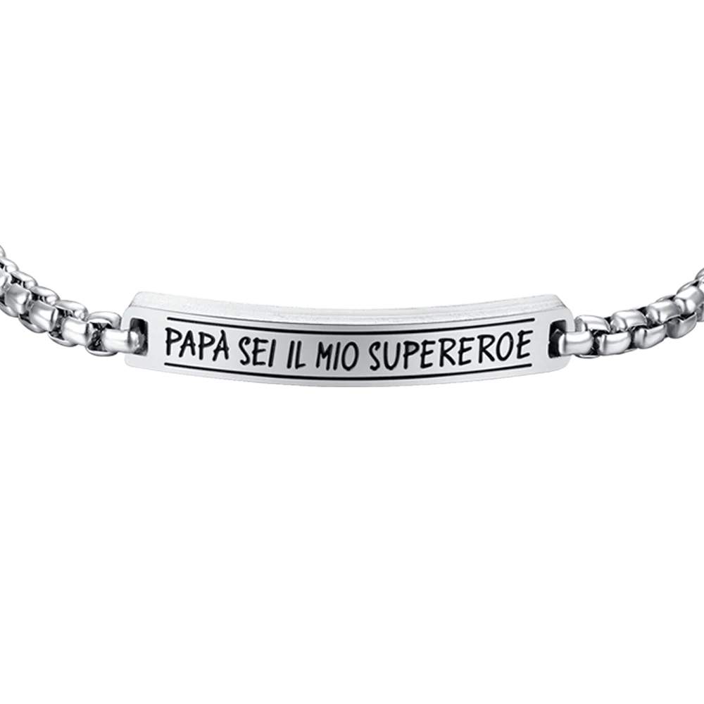 BRACCIALE UOMO IN ACCIAIO PAPÀ SEI IL MIO SUPEREROE - Image 4