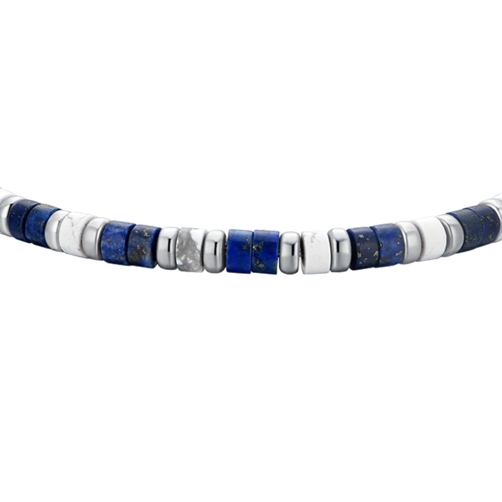 BRACCIALE UOMO IN ACCIAIO PIETRE LAPIS - Image 4