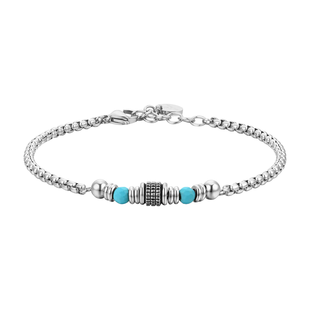 BRACCIALE UOMO IN ACCIAIO PIETRE TURCHESI