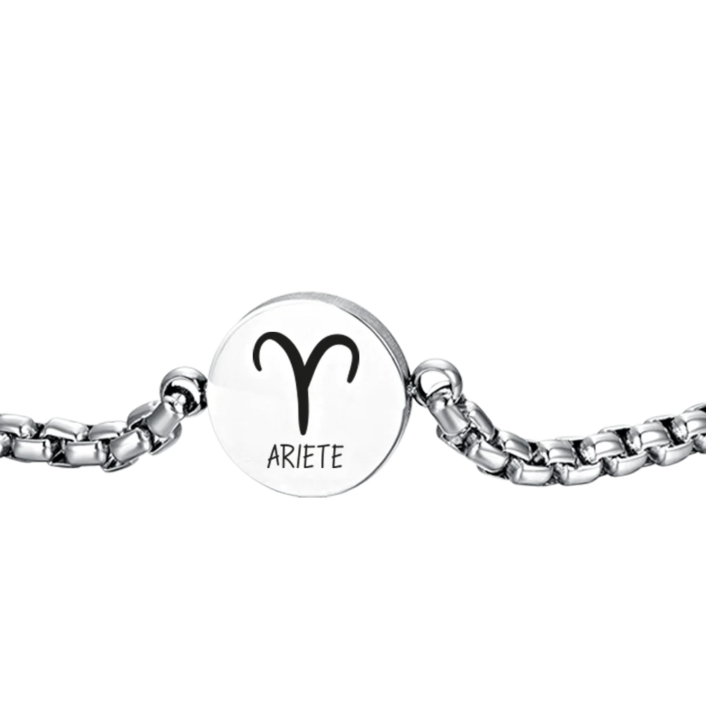 BRACCIALE UOMO IN ACCIAIO SEGNO ZODIACALE ARIETE PIASTRA - Image 5