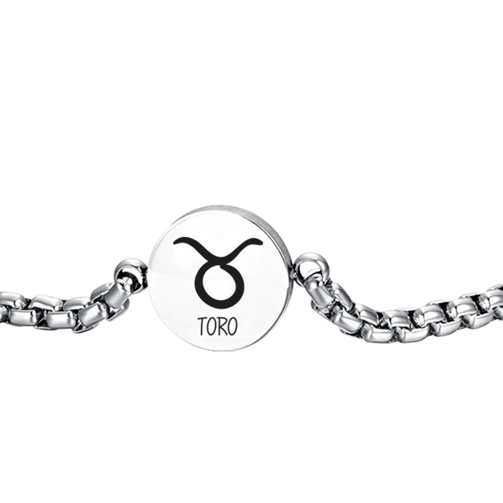 BRACCIALE UOMO IN ACCIAIO SEGNO ZODIACALE TORO PIASTRA - Image 5