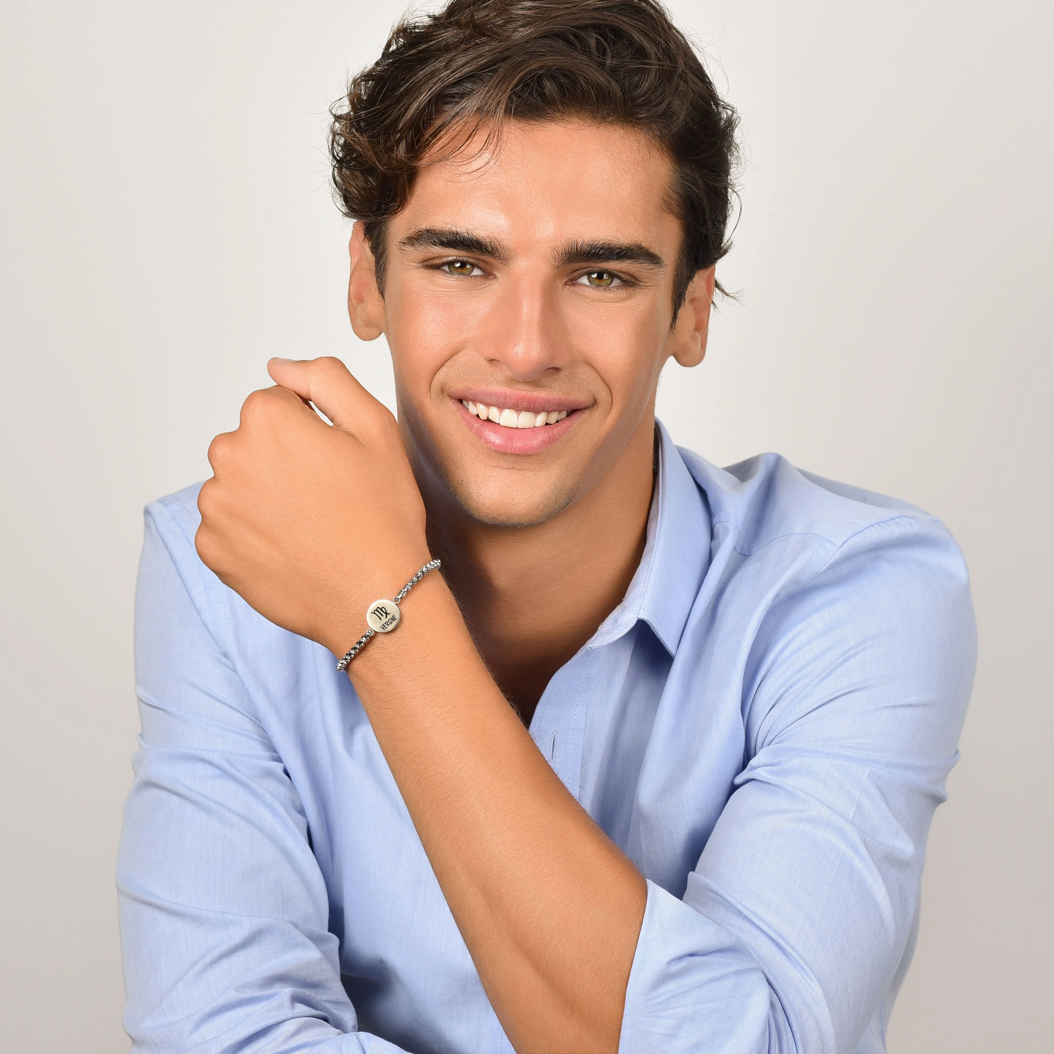 BRACCIALE UOMO IN ACCIAIO SEGNO ZODIACALE VERGINE PIASTRA - Image 4