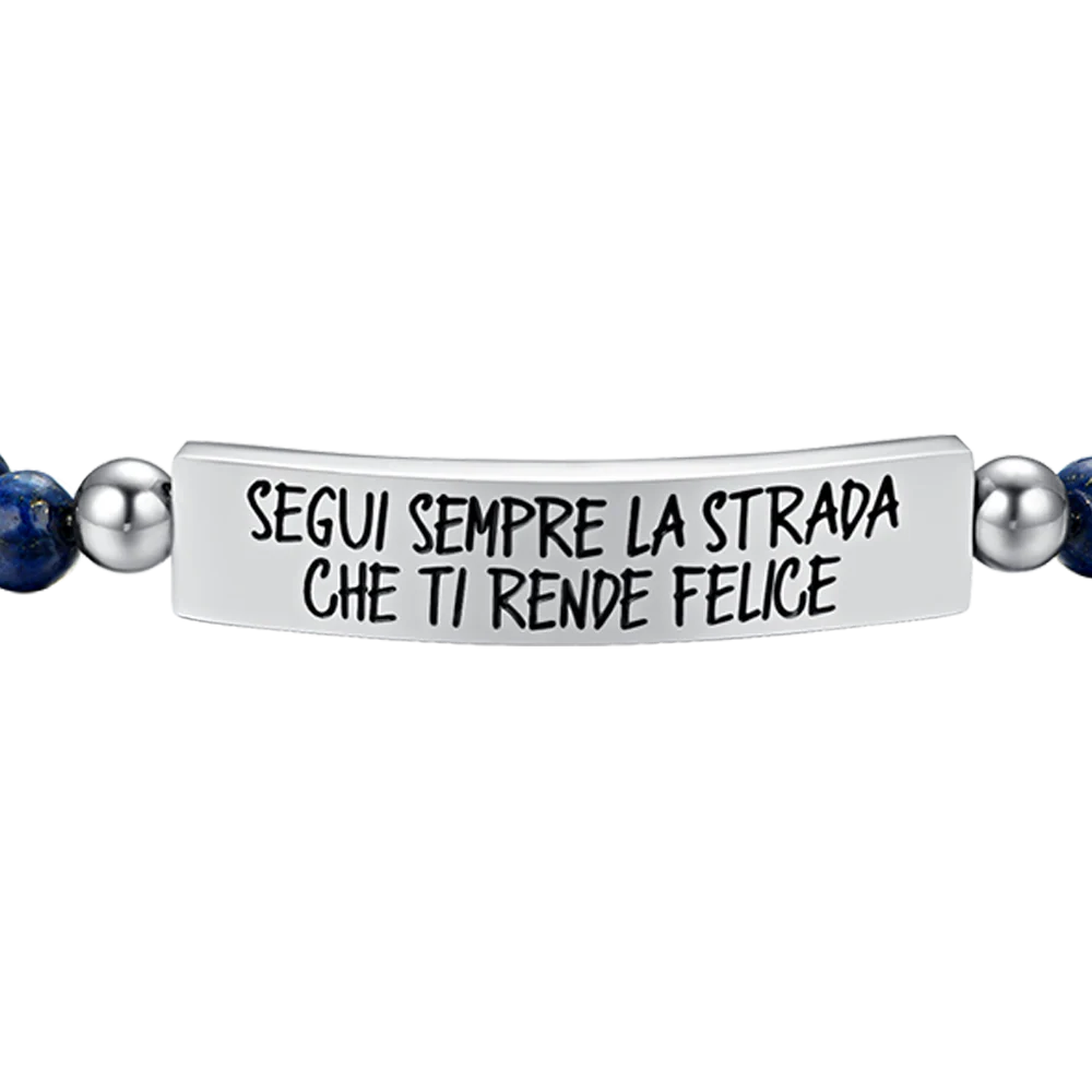 BRACCIALE UOMO IN ACCIAIO SEGUI SEMPRE LA STRADA CHE TI RENDE FELICE - Image 4