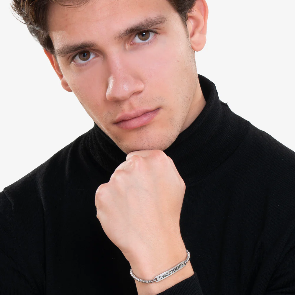 BRACCIALE UOMO IN ACCIAIO TI VOGLIO BENE PAPA' - Image 3