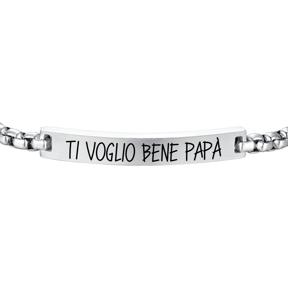 BRACCIALE UOMO IN ACCIAIO TI VOGLIO BENE PAPA' - Image 4
