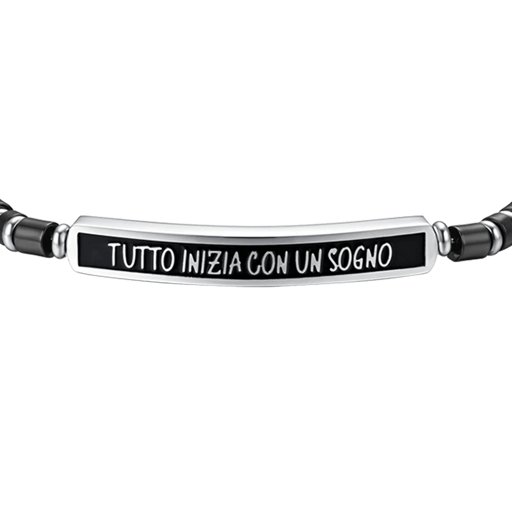 BRACCIALE UOMO IN ACCIAIO IP NERO TUTTO INIZIA CON UN SOGNO - Image 4