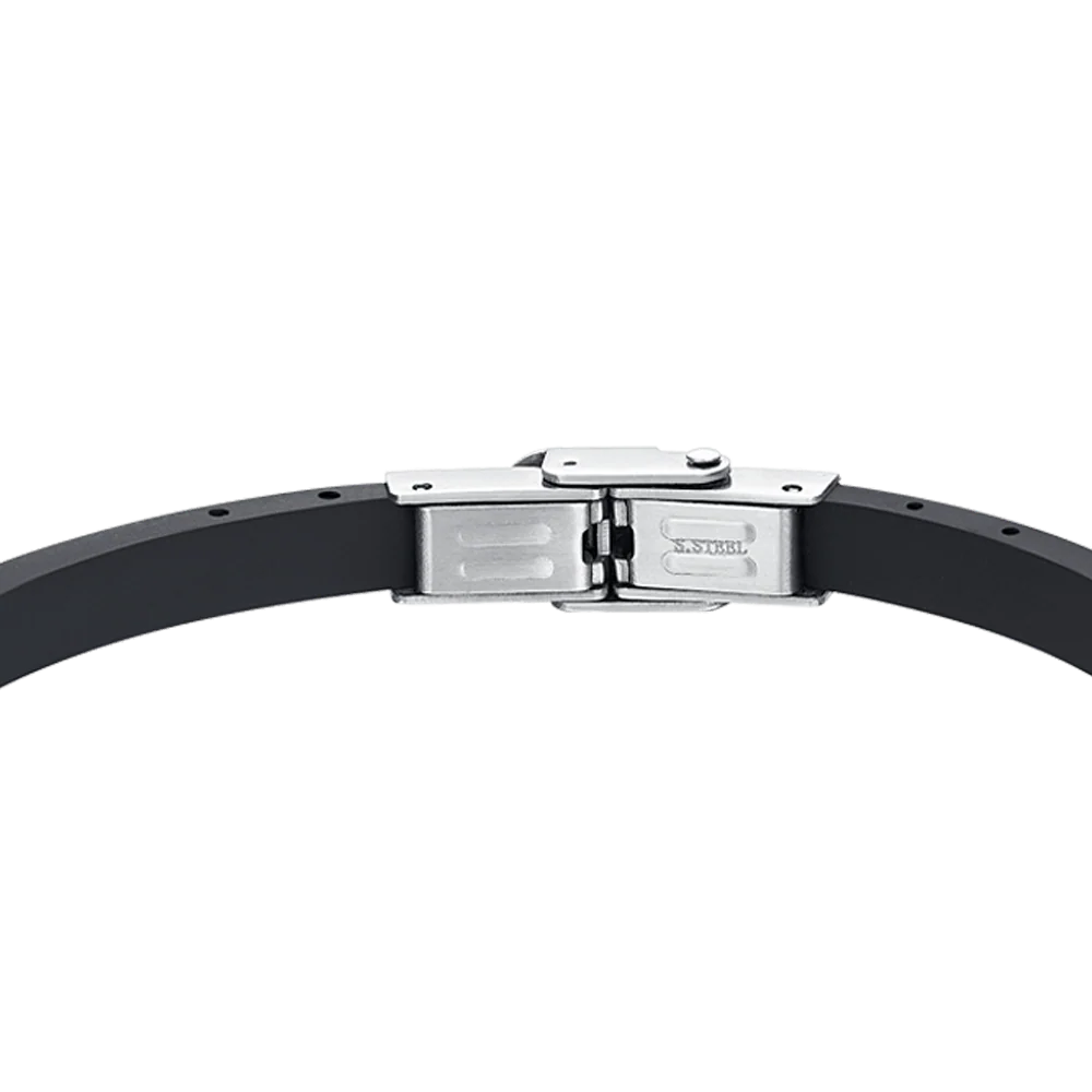 BRACCIALE UOMO IN SILICONE CON PIASTRA ED INFINITO - Image 5