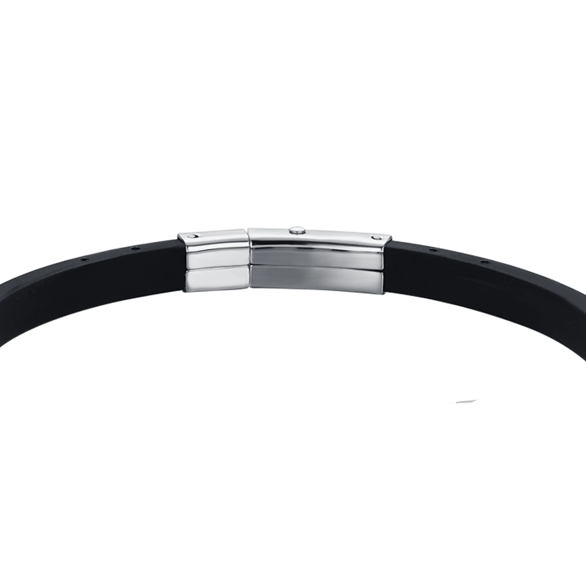 BRACCIALE UOMO SILICONE NERO CON ELEMENTI IN ACCIAIO, IP NERO E GOLD CON ANCORA - Image 4