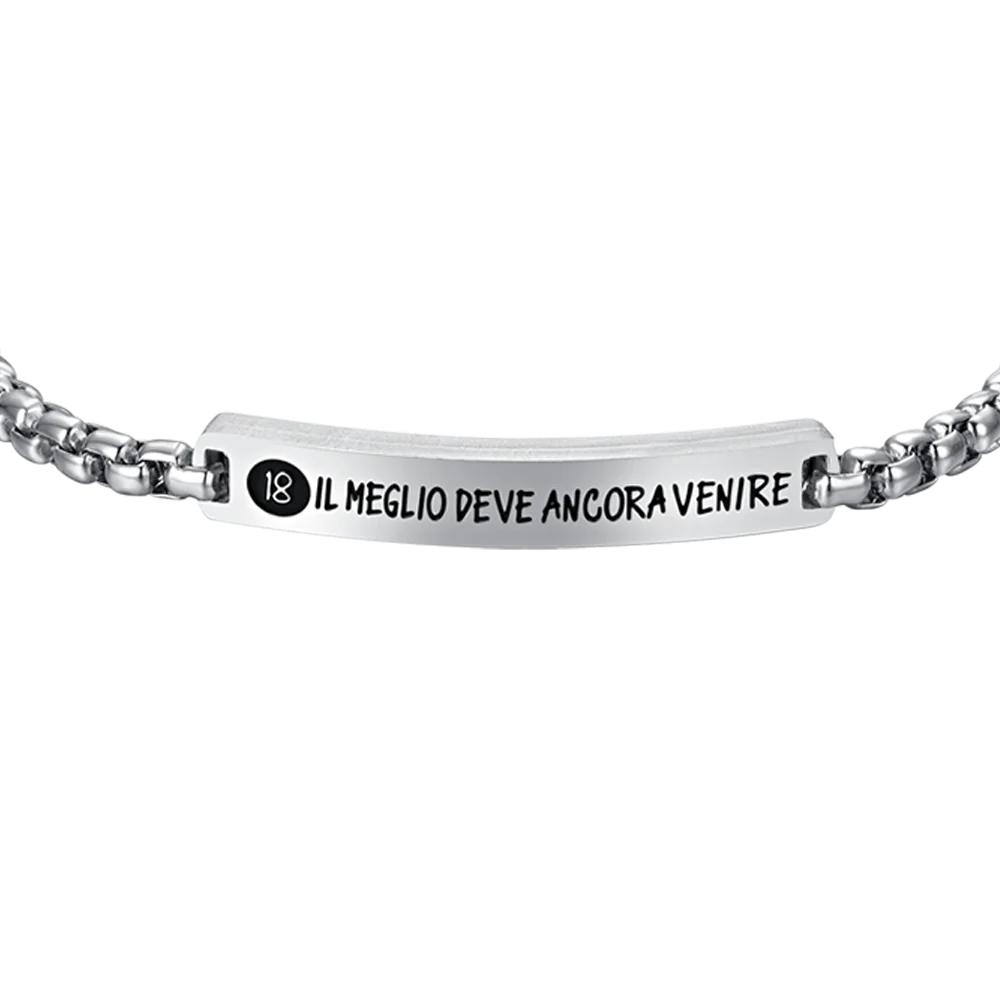 BRACCIALE UOMO IN ACCIAIO PIASTRA 18 IL MEGLIO DEVE ANCORA VENIRE - Image 4