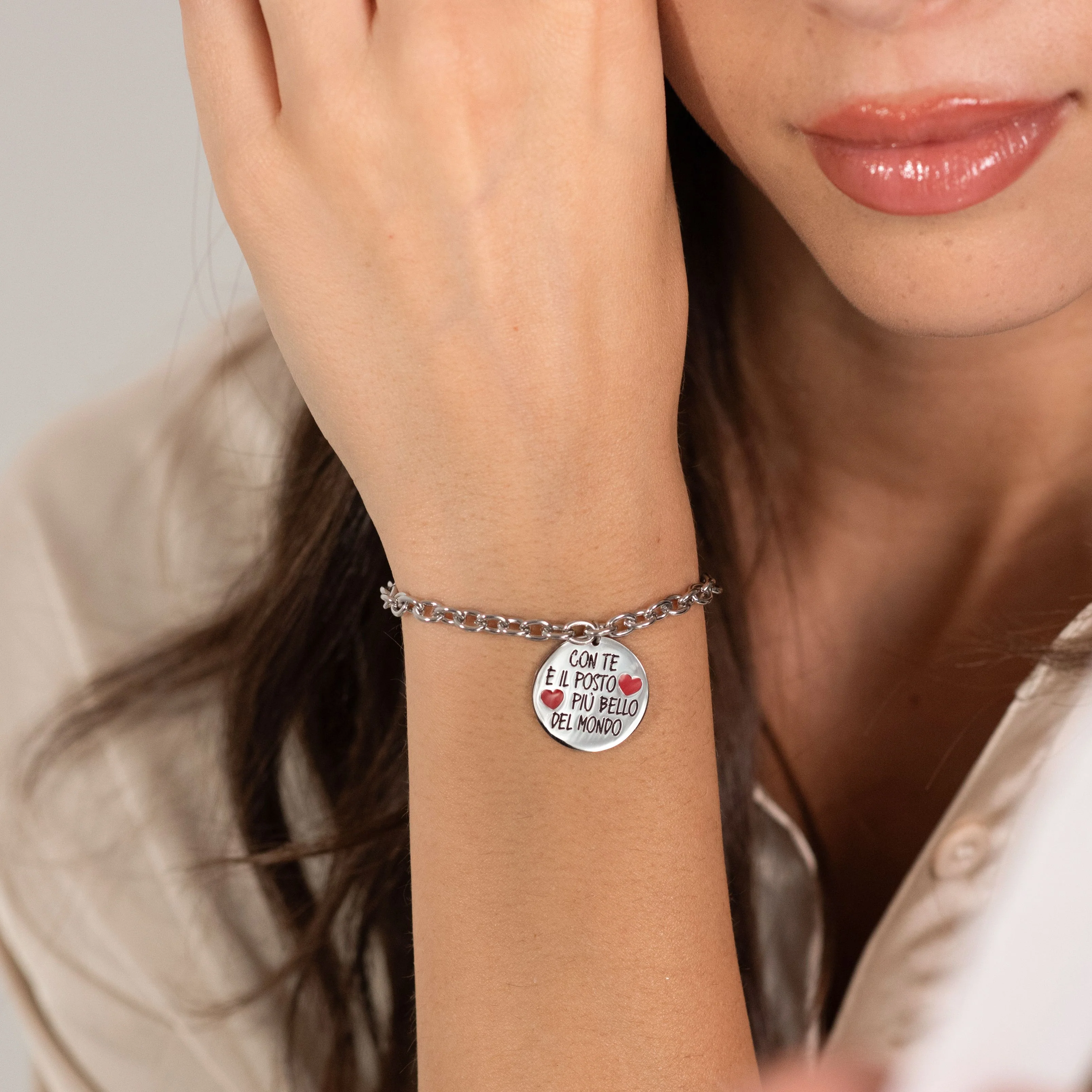 BRACCIALI COPPIA IN ACCIAIO CON TE E' IL POSTO PIÙ BELLO - Image 2