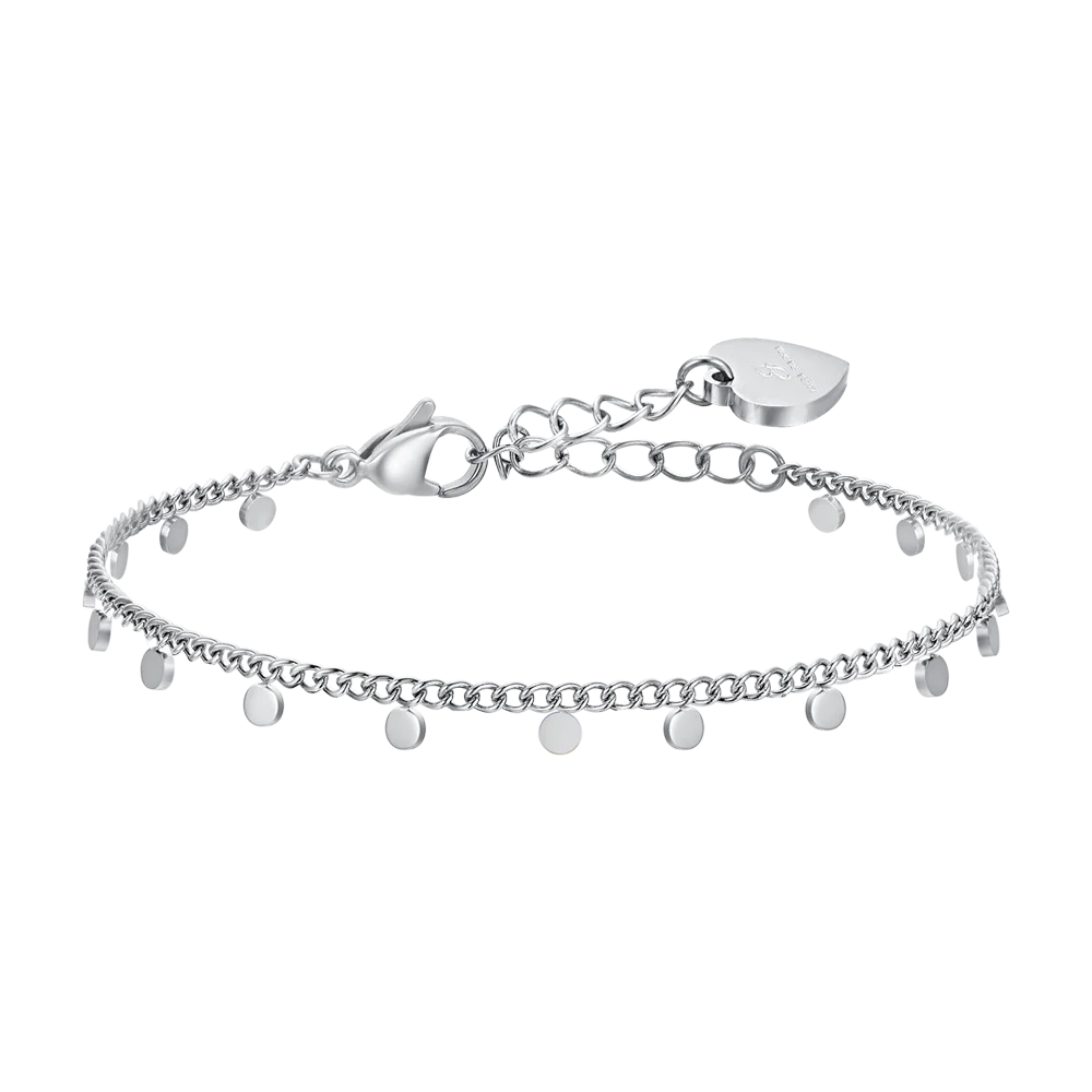 CAVIGLIERA DONNA IN ACCIAIO CON CERCHI