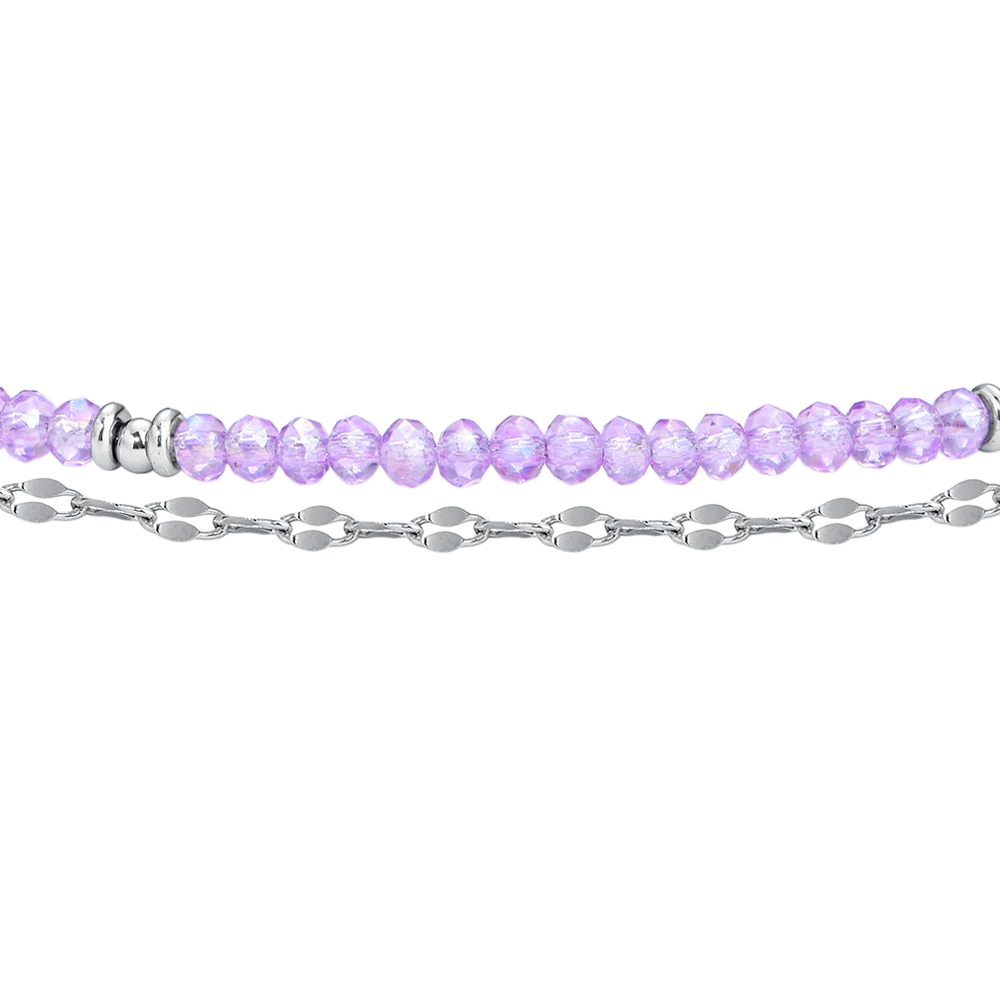 CAVIGLIERA DONNA IN ACCIAIO CON CRISTALLI VIOLA - Image 5