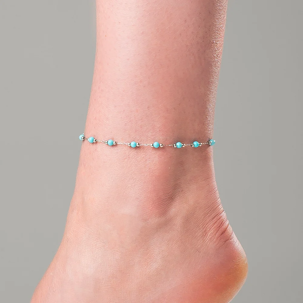 CAVIGLIERA DONNA IN ACCIAIO CON PIETRE TURCHESI - Image 2