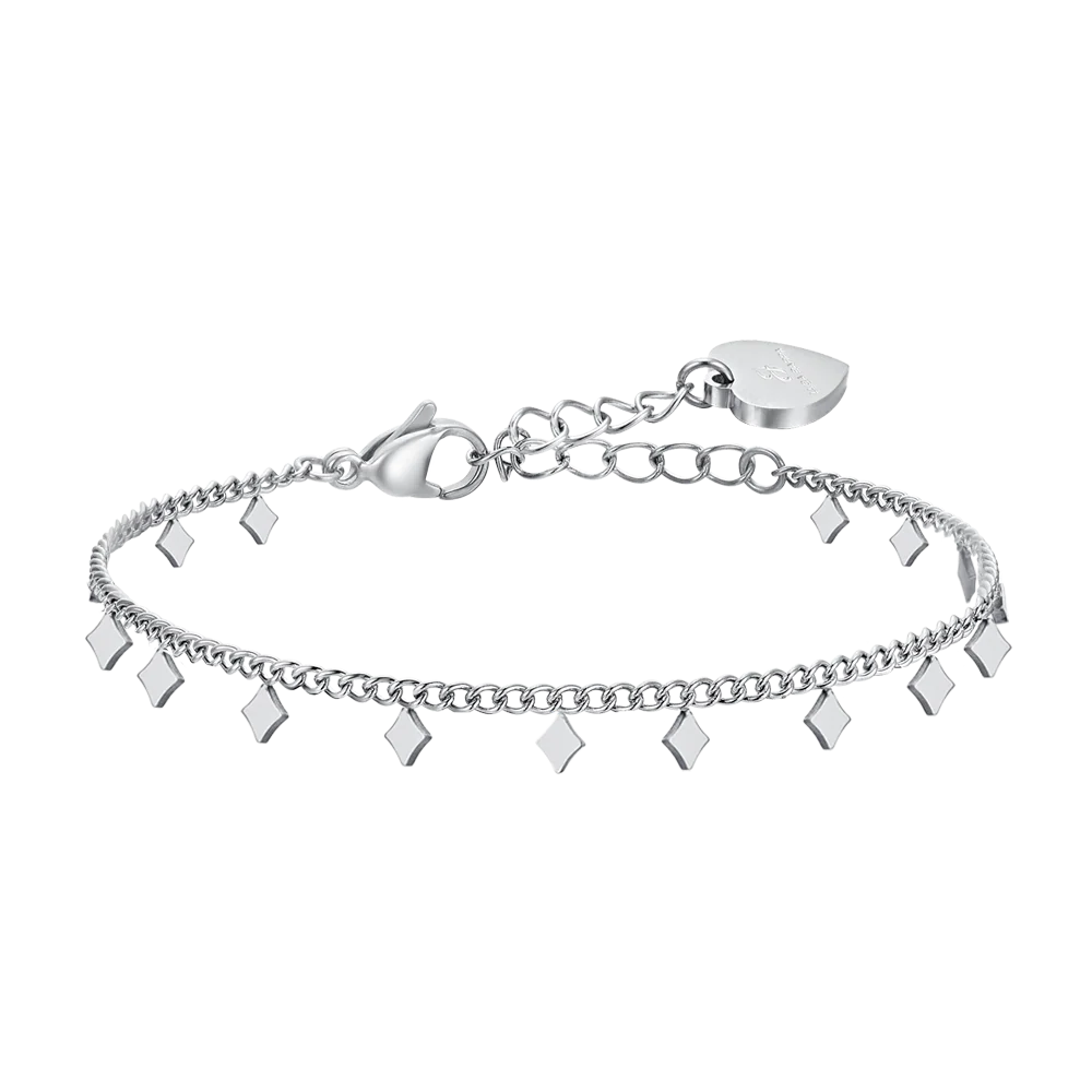 CAVIGLIERA DONNA IN ACCIAIO CON ROMBI
