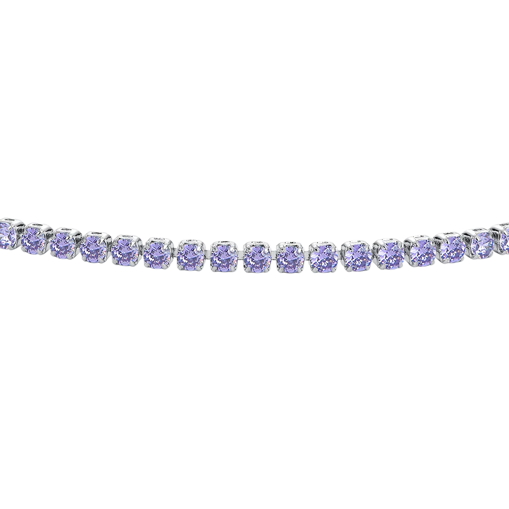 CAVIGLIERA DONNA IN ACCIAIO CON ZIRCONI VIOLA - Image 5