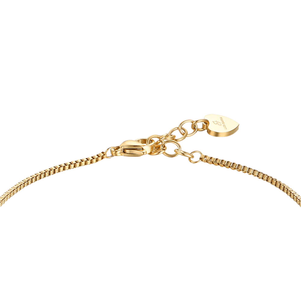 CAVIGLIERA DONNA IN ACCIAIO IP GOLD CON CRISTALLI BIANCHI E SFERE - Image 4