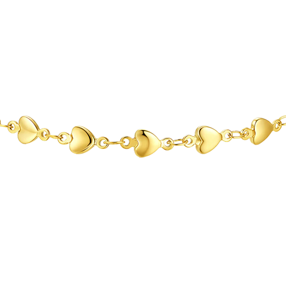 CAVIGLIERA DONNA IN ACCIAIO IP GOLD CON CUORI - Image 4