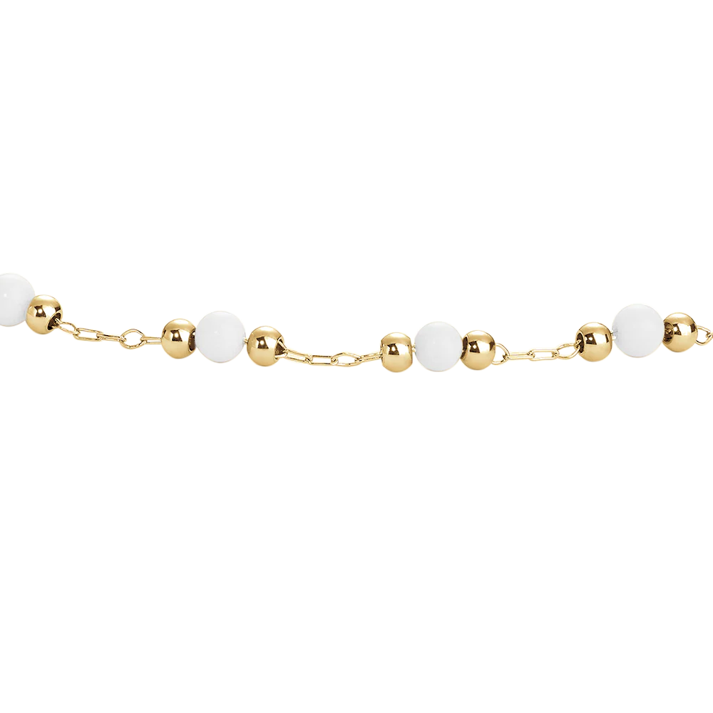CAVIGLIERA DONNA IN ACCIAIO IP GOLD CON PERLE BIANCHE - Image 5