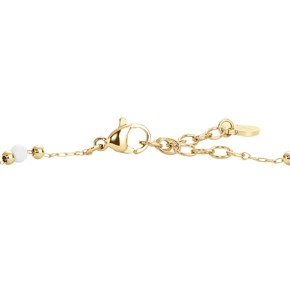 CAVIGLIERA DONNA IN ACCIAIO IP GOLD CON PERLE BIANCHE - Image 6