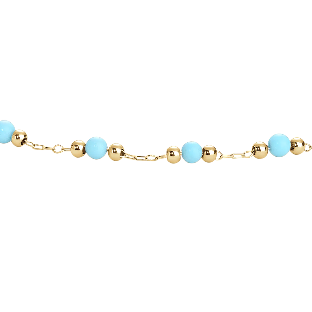 CAVIGLIERA DONNA IN ACCIAIO IP GOLD CON PIETRE TURCHESI - Image 5