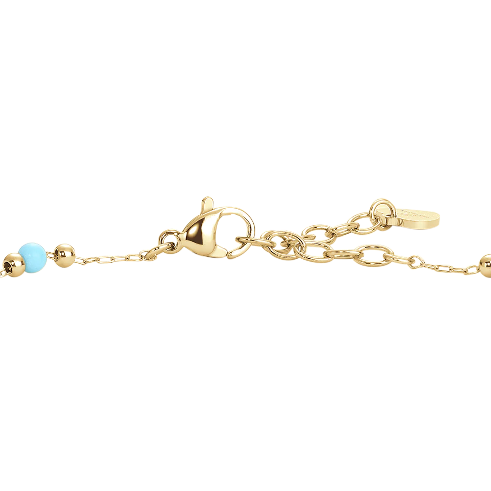 CAVIGLIERA DONNA IN ACCIAIO IP GOLD CON PIETRE TURCHESI - Image 6