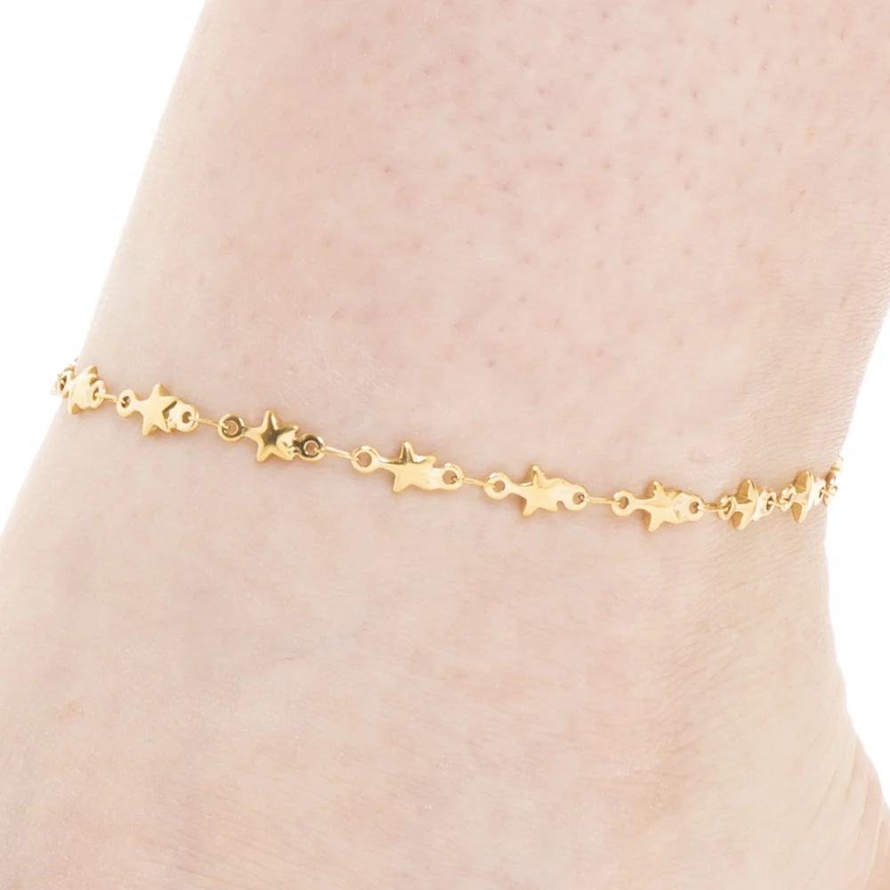 CAVIGLIERA DONNA IN ACCIAIO IP GOLD CON STELLE - Image 2