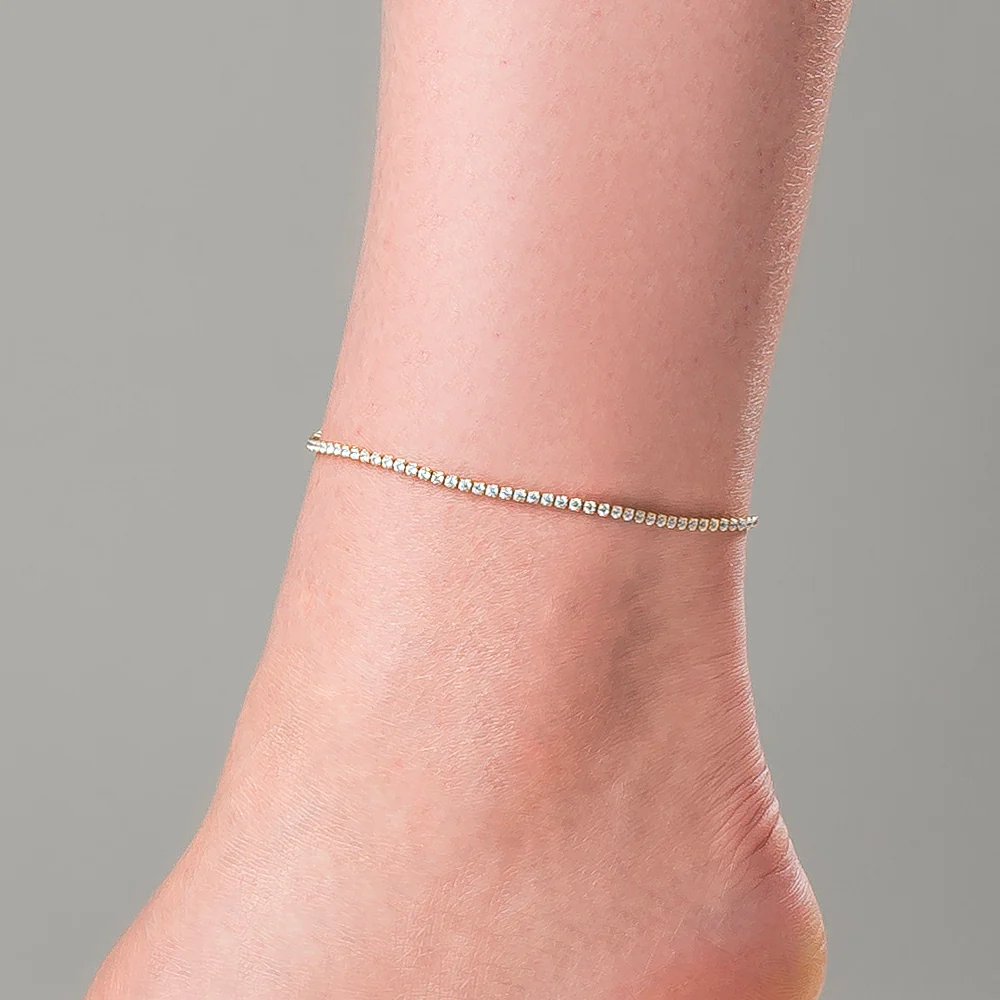 CAVIGLIERA DONNA IN ACCIAIO IP GOLD CON ZIRCONI BIANCHI - Image 2