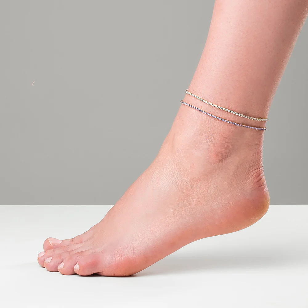 CAVIGLIERA DONNA IN ACCIAIO IP GOLD CON ZIRCONI BIANCHI - Image 4