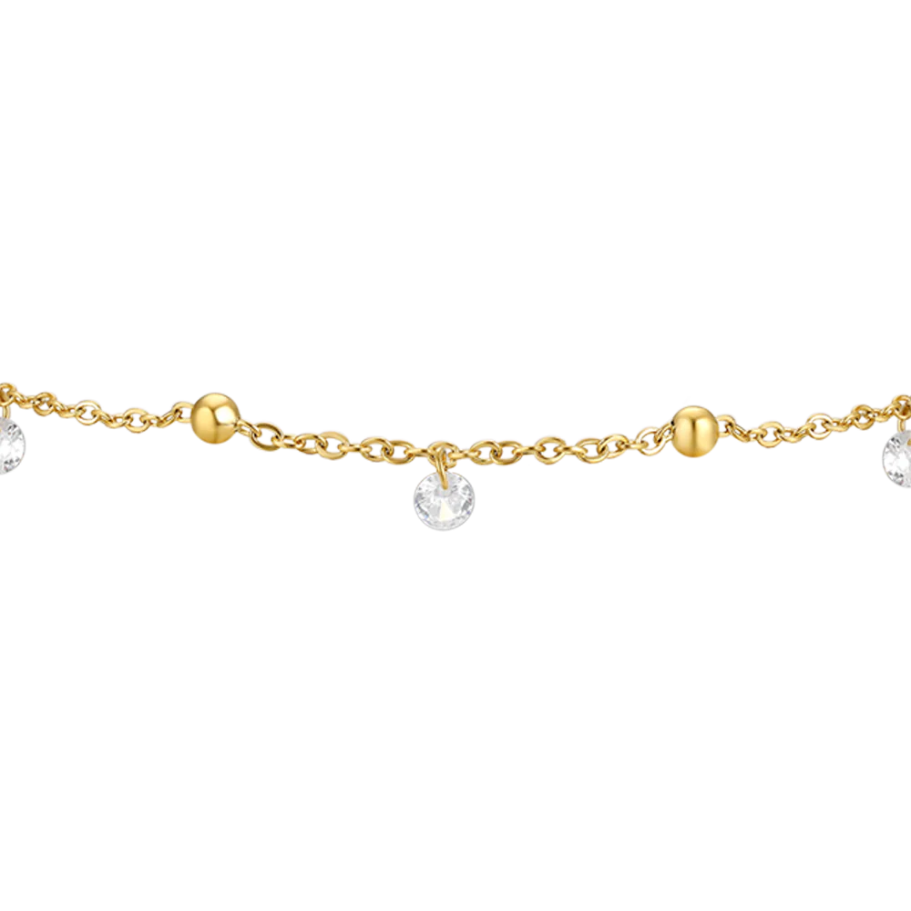 CAVIGLIERA DONNA IN ACCIAIO IP GOLD CON ZIRCONI BIANCHI - Image 4