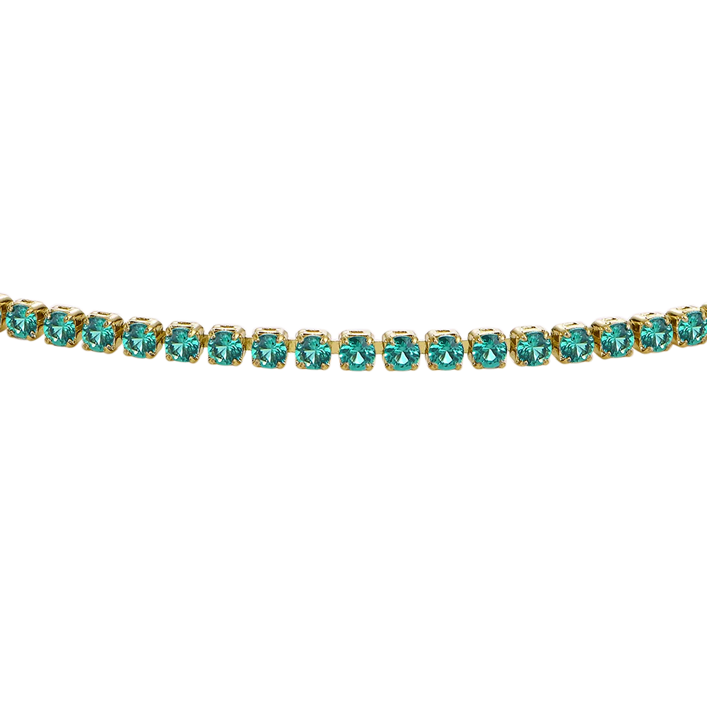 CAVIGLIERA DONNA IN ACCIAIO IP GOLD CON ZIRCONI VERDI - Image 5